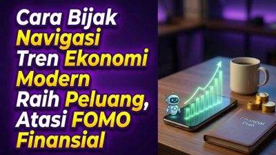 grafik tren ekonomi modern di ponsel pintar untuk menghindari FOMO finansial